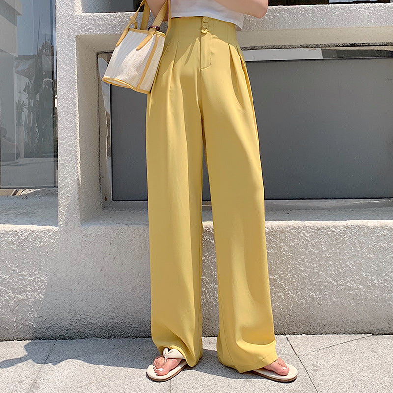 Casual high waist wide leg pants