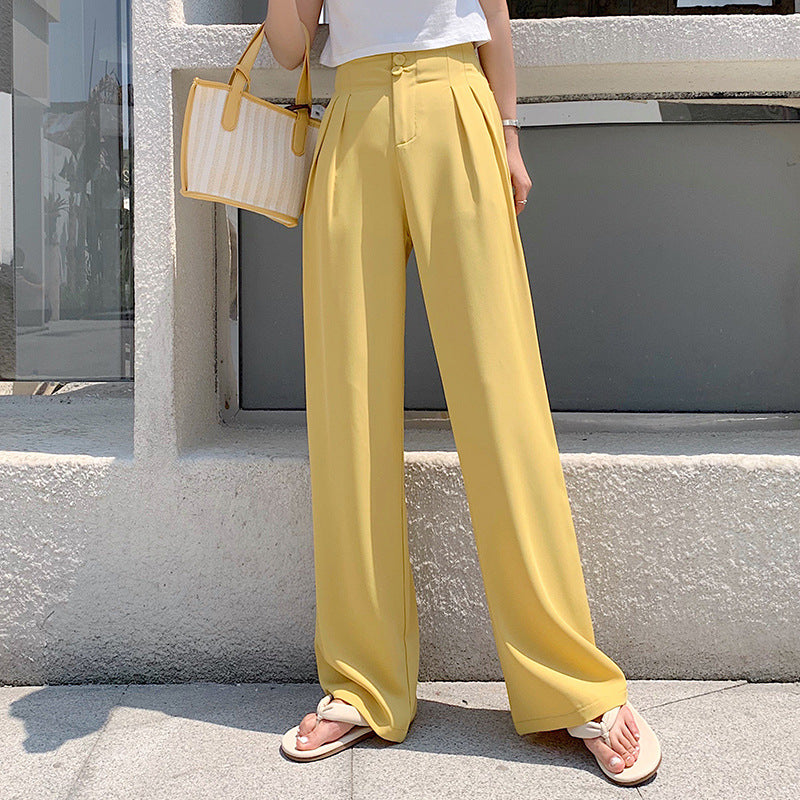 Casual high waist wide leg pants