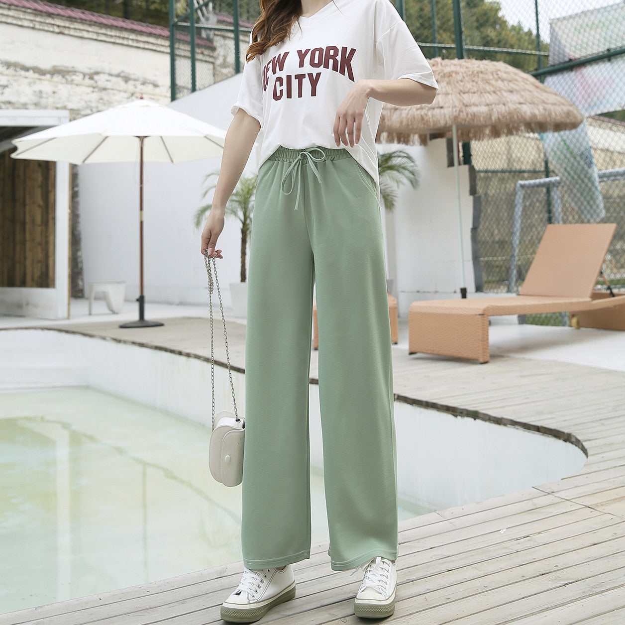 Women's high waist wide leg pants