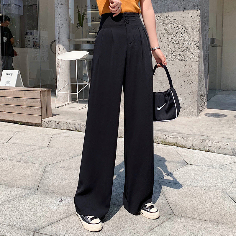 Casual high waist wide leg pants