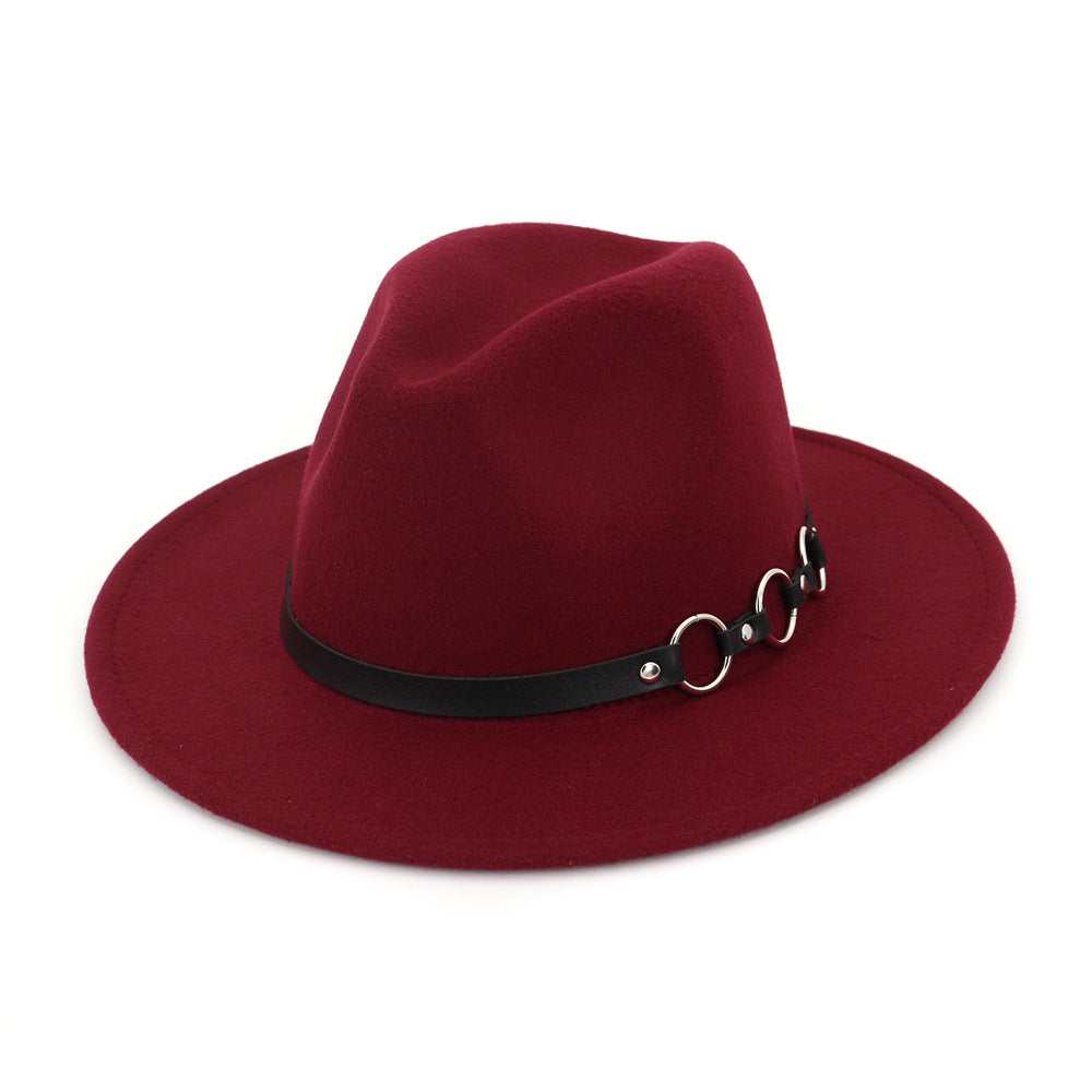 60cm Woolen Hat Gentleman Fedora Hat Flat Brim Big Brim Hat